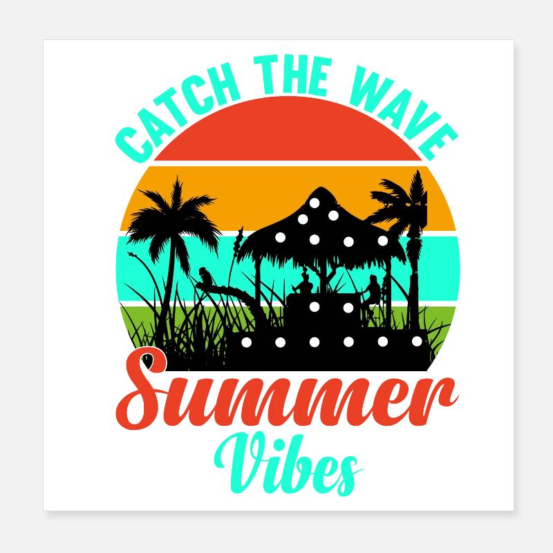 Summer Summer Catch the Wave Poster 8" x 8" (20x20 cm)