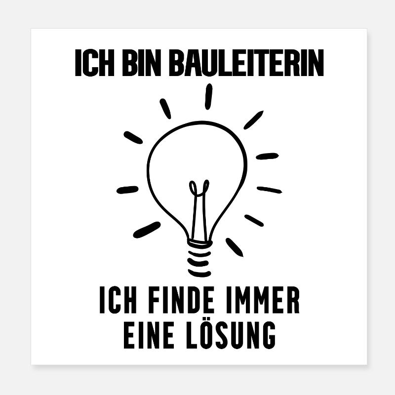 Bauleiterin Beruf Ausbildung Poster 20x20 cm