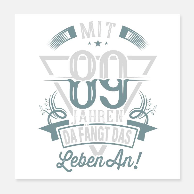 89. Geburtstag Da Fängt Das Leben An Poster 20x20 cm