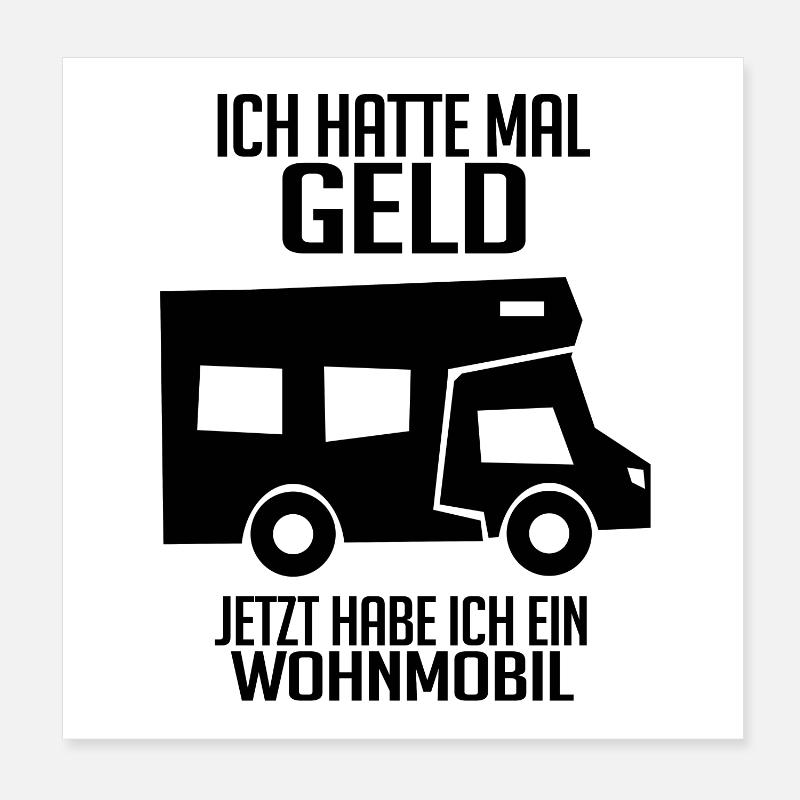 Wohnmobil Wohnwagen Campen Camping Poster 20x20 cm