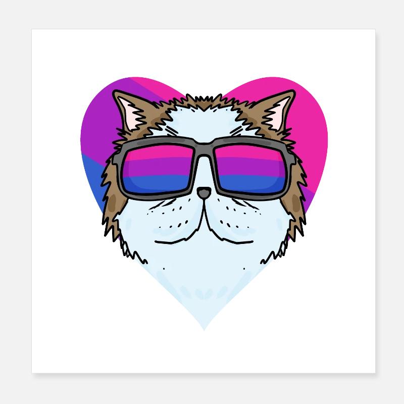 Chat persan bisexuel - Chat avec lunettes Poster 20 x 20 cm