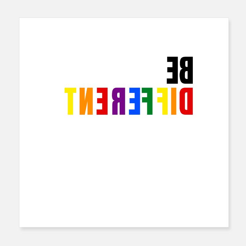 BE DIFFERENT - LGBTQI Schwul Lesbisch CSD Pride Poster 20x20 cm