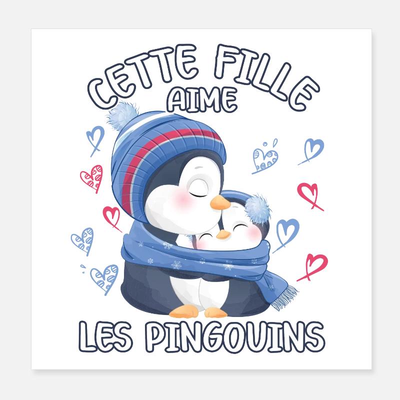 Dieses Mädchen Liebt Pinguine Poster 20x20 cm