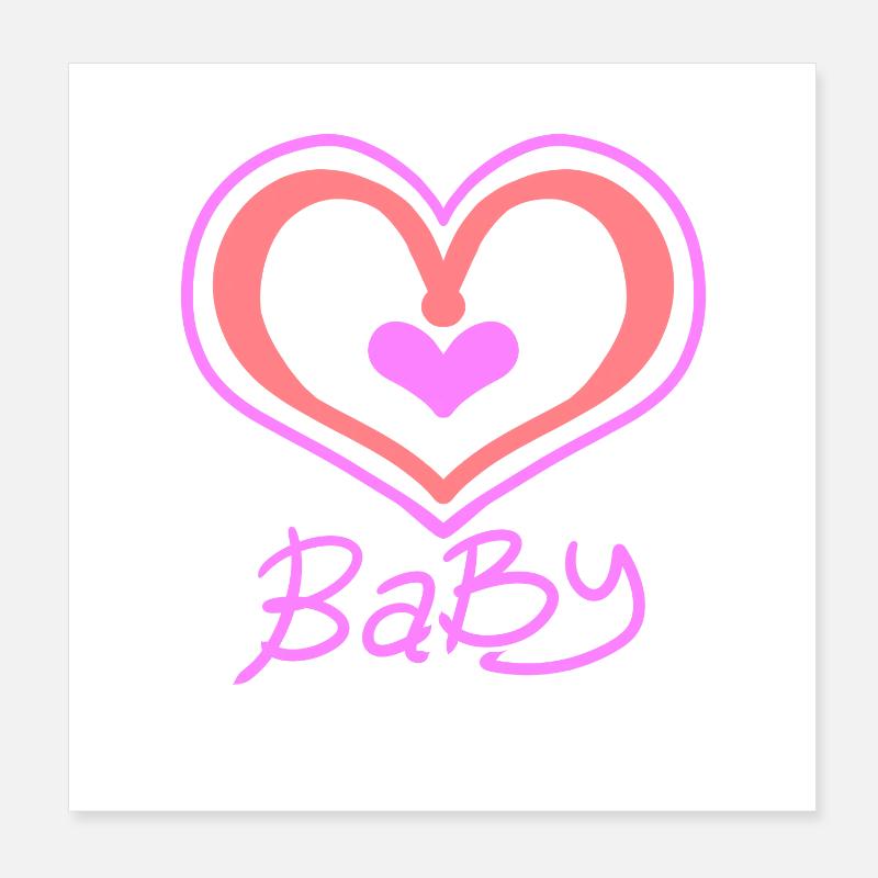 Cœur de bébé Poster 20 x 20 cm