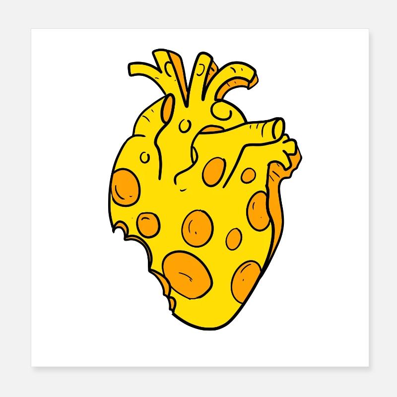 Käse Herz Poster 20x20 cm