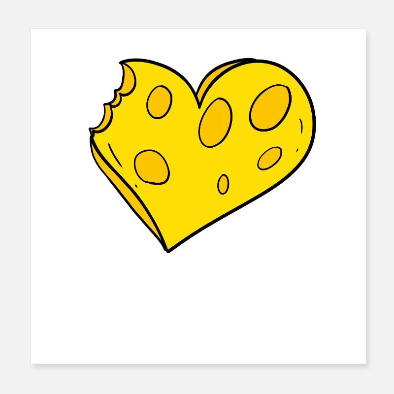 Herz aus Käse - Käse Liebe Poster 20x20 cm