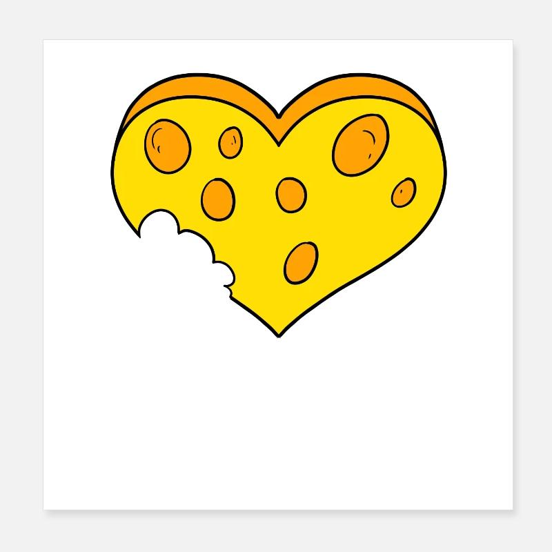 Cheese Heart Poster 8" x 8" (20x20 cm)
