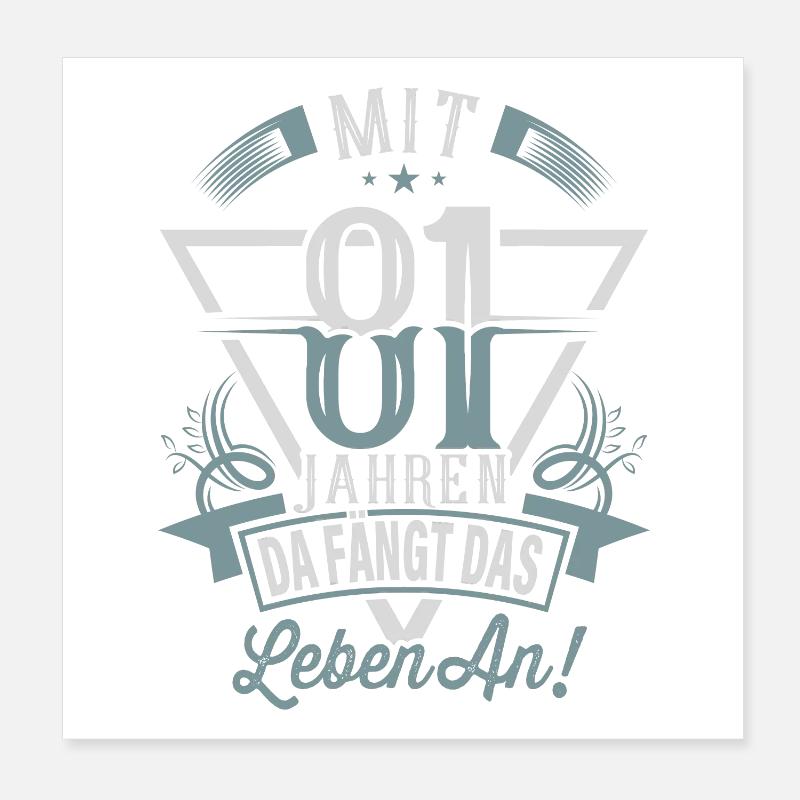 81. Geburtstag Da Fängt Das Leben An Poster 20x20 cm