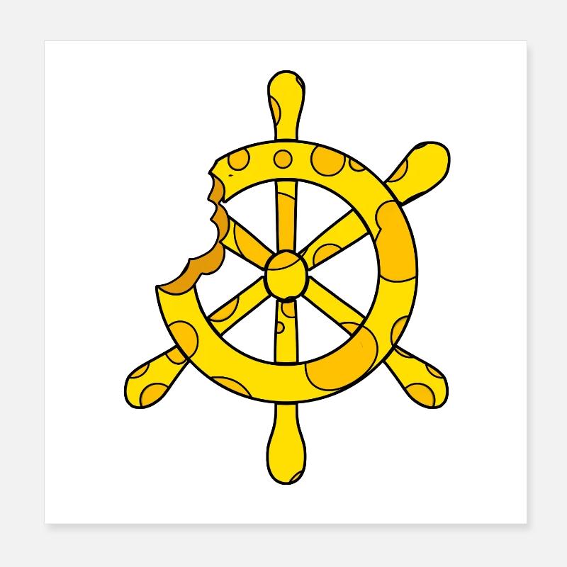 Cheese Steering Wheel Poster 8" x 8" (20x20 cm)