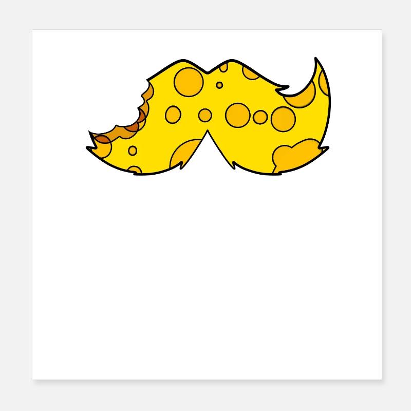 Käse Schnurrbart Bart Poster 20x20 cm
