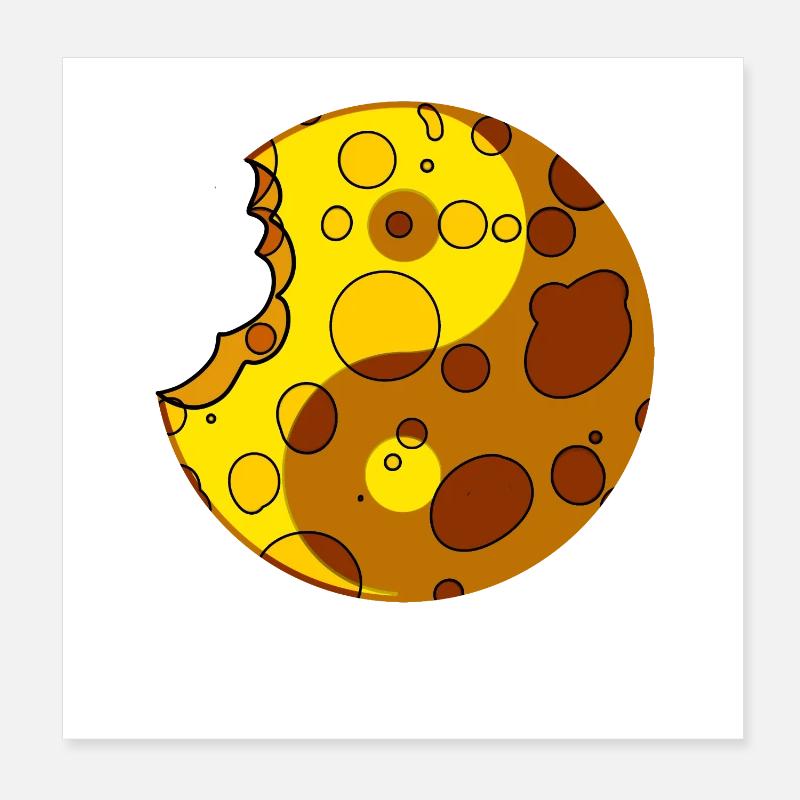 Cheese Yin Yang Poster 8" x 8" (20x20 cm)