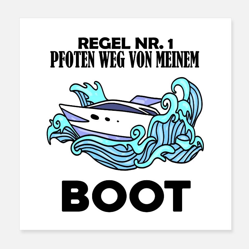 Motorboot Kapitän Boot Boote Seefahrt Poster 20x20 cm