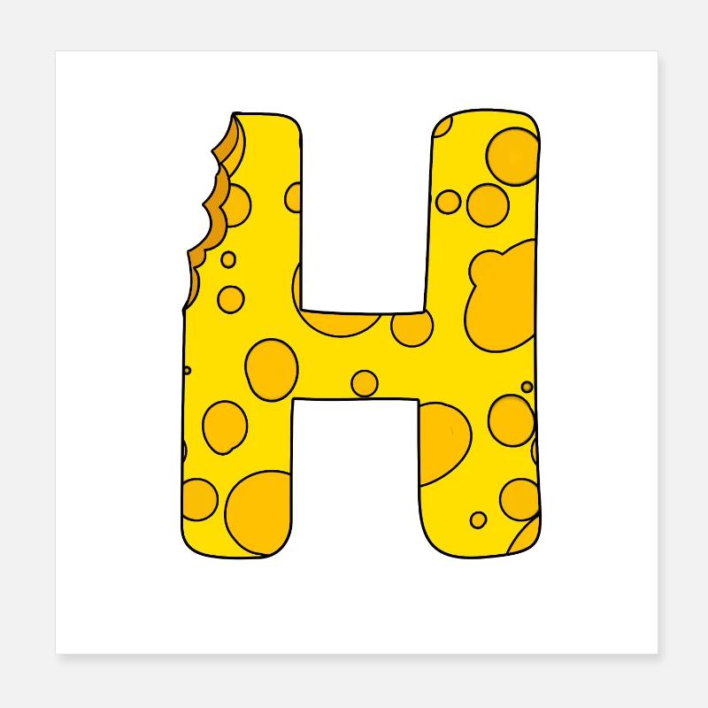 Lettre H Poster 20 x 20 cm