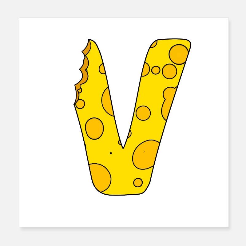 Buchstabe V Poster 20x20 cm