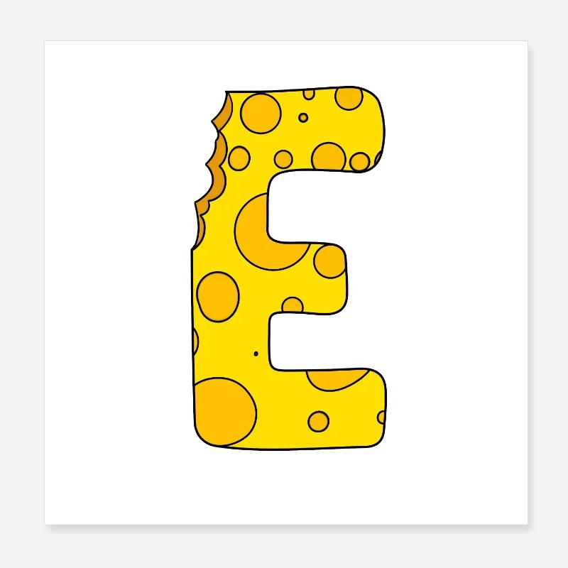 Lettre E Poster 20 x 20 cm