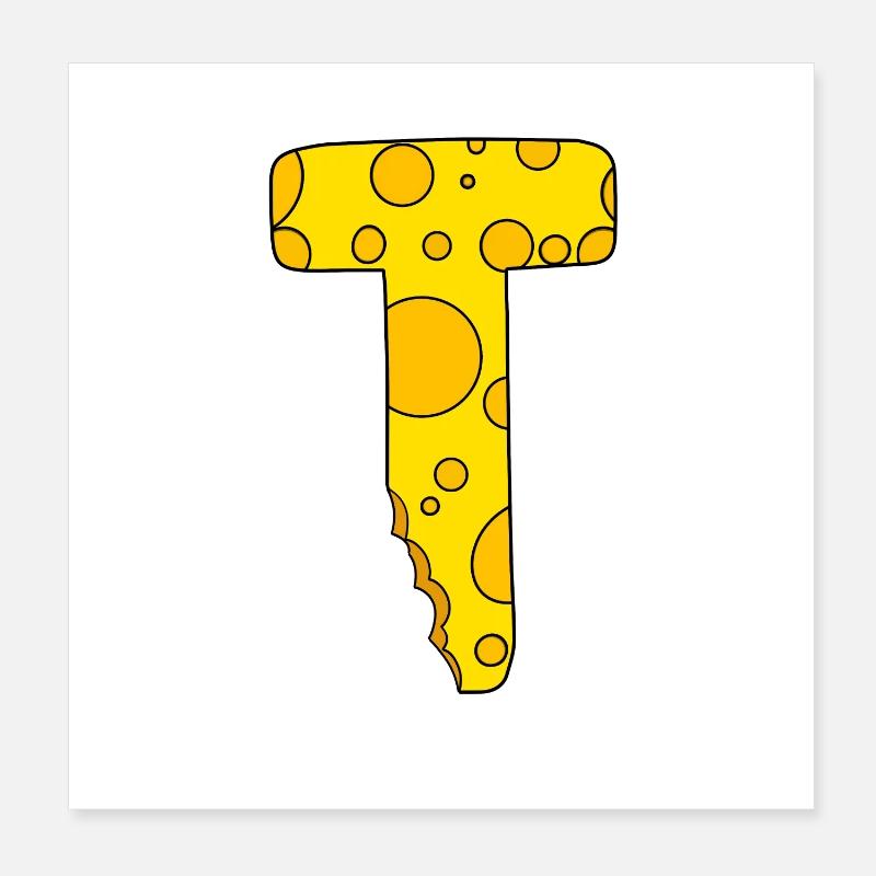 Letter T Poster 8" x 8" (20x20 cm)