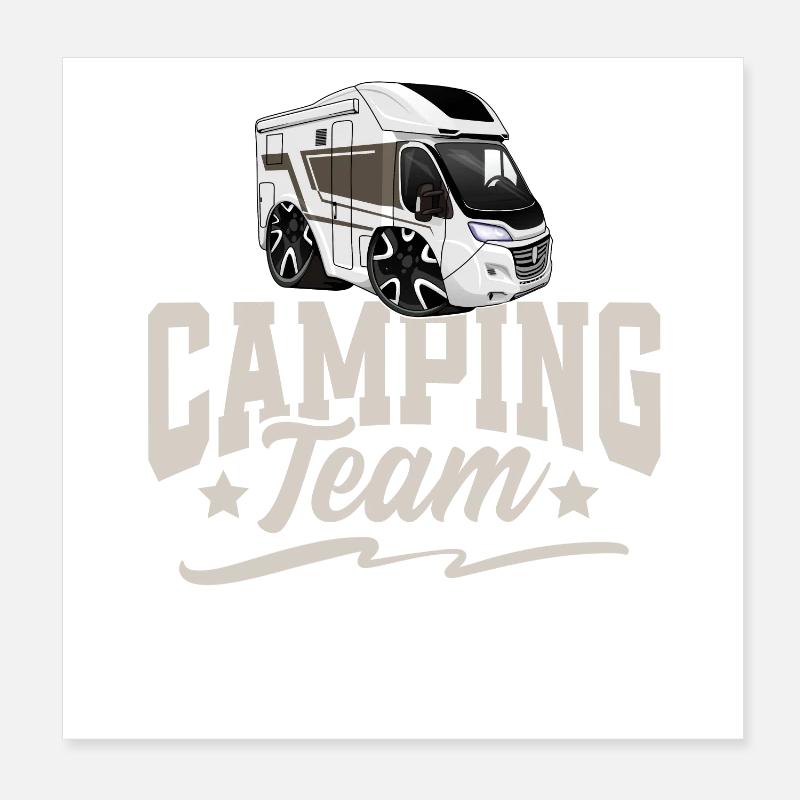 Camping Team Camper Campen Poster 8" x 8" (20x20 cm)