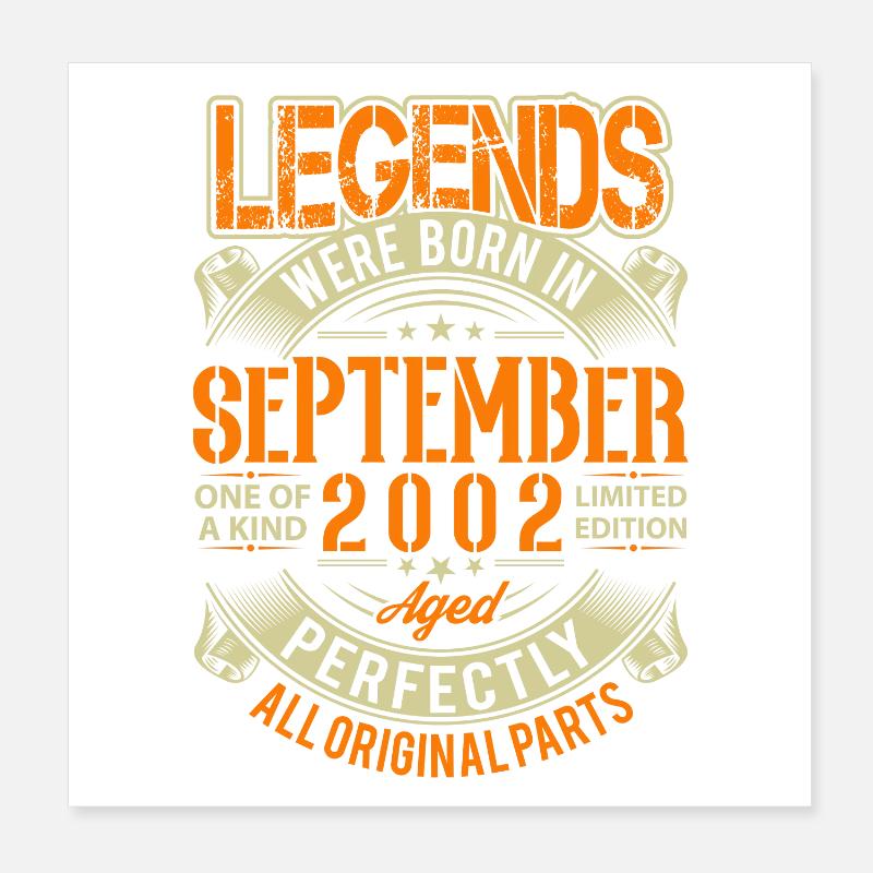 2002 September Birthday Legend Poster 8" x 8" (20x20 cm)