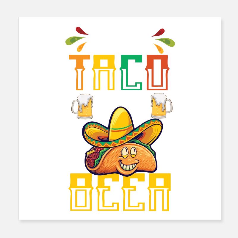 Lets Taco Bout Beer Poster 8" x 8" (20x20 cm)