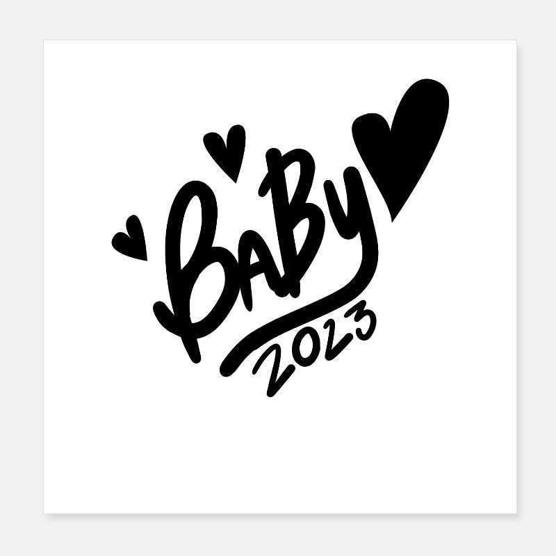 Bébé 2023 - Naissance Enceinte 2023 Grossesse Poster 20 x 20 cm