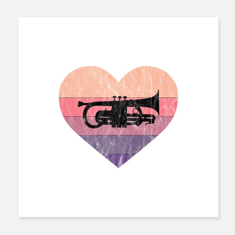 Le joueur de vent aime le cornet et le bugle Poster 20 x 20 cm