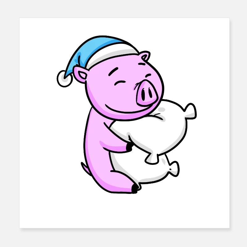 Schwein Poster 20x20 cm