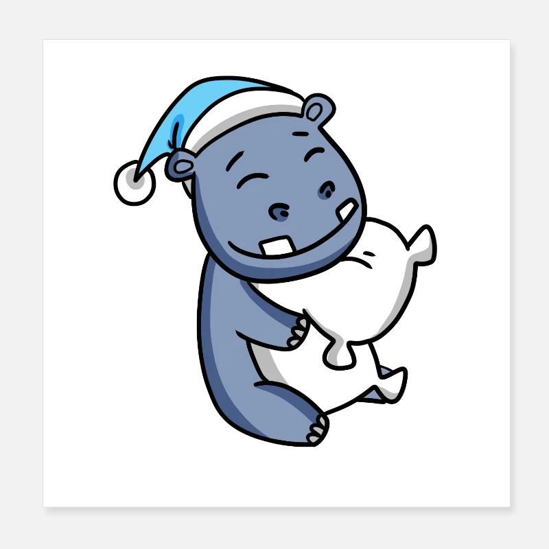 Nilpferd Baby Poster 20x20 cm