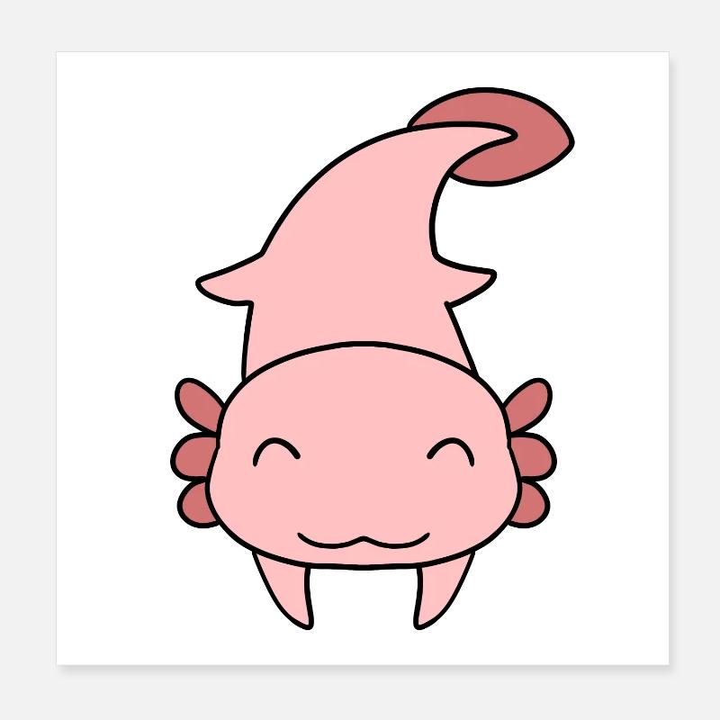 Sweet axolotl Poster 8" x 8" (20x20 cm)