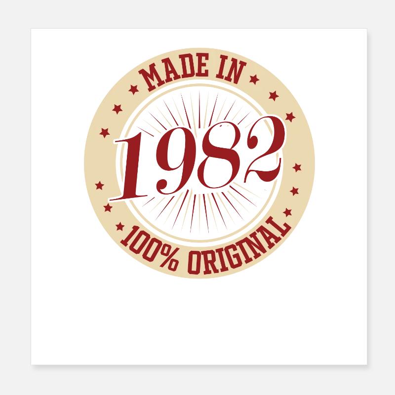 Fabriqué en 1982 Poster 20 x 20 cm