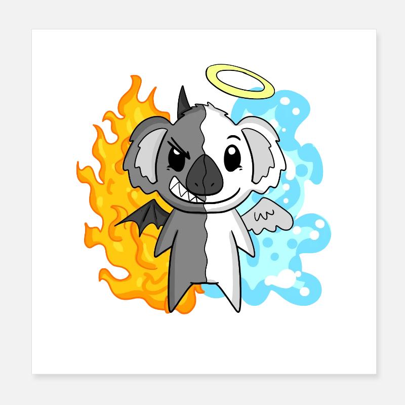 Koala - Anges et Diables Poster 20 x 20 cm