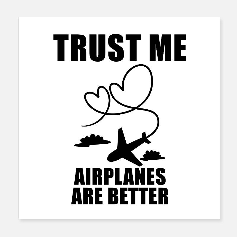 Airplane Airplane Pilot Gift Poster 8" x 8" (20x20 cm)