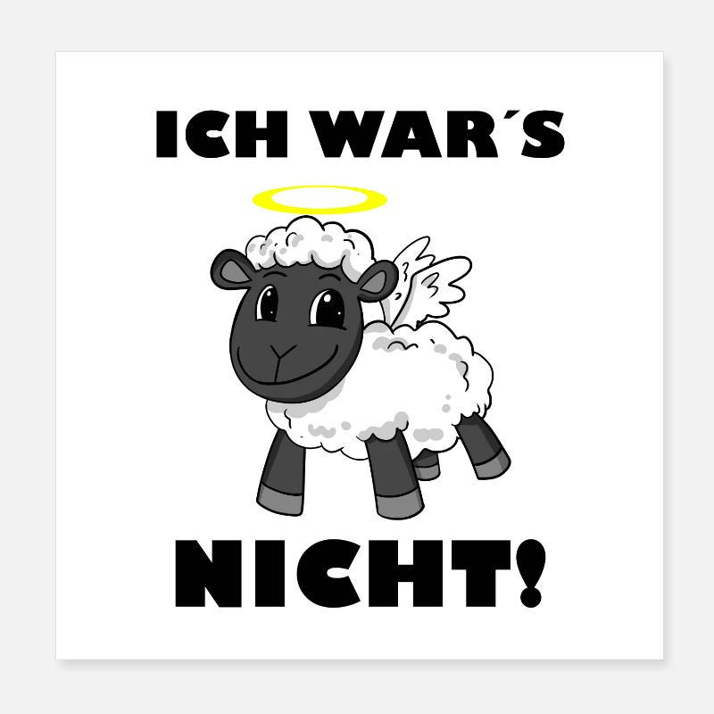 Schaf Engel - ich wars nicht Poster 20x20 cm