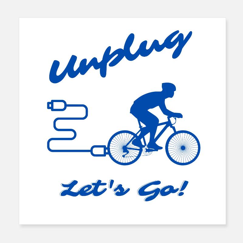 Unplug Let's Go Poster 20x20 cm