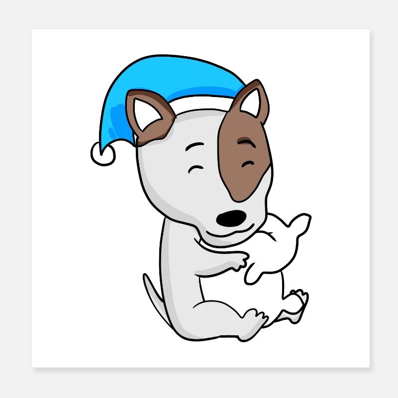 Hund Hunderasse Bullterrier Poster 20x20 cm