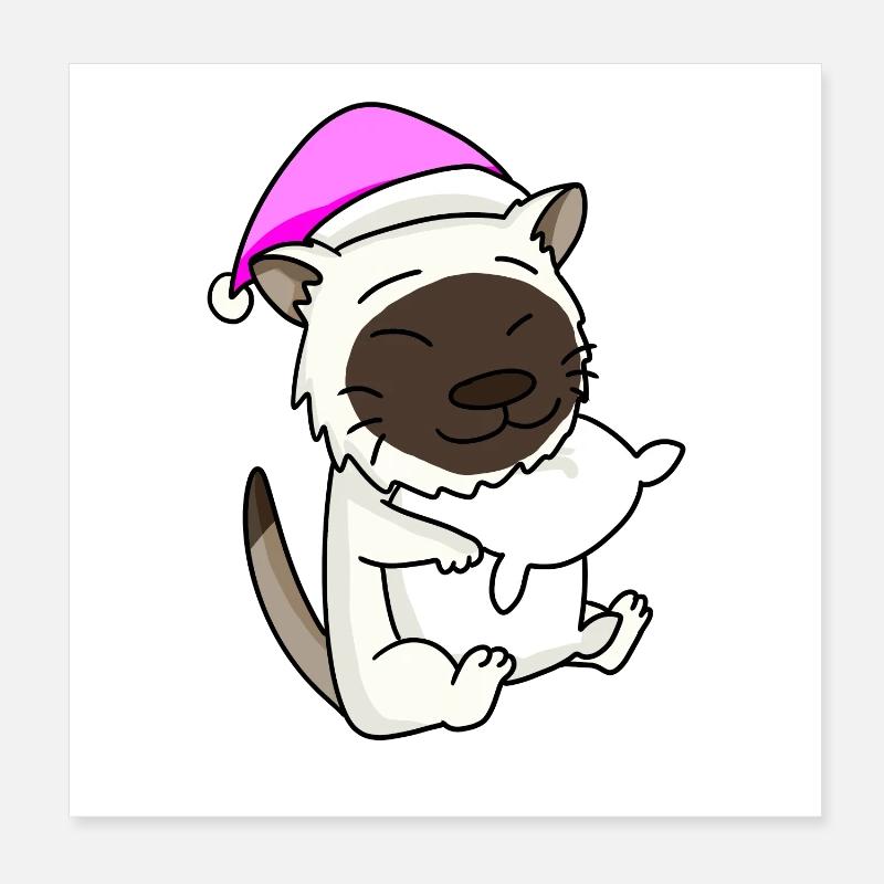 Chat race de chat Birmanie Poster 20 x 20 cm