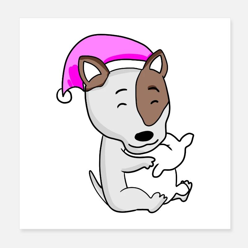 Hund Hunderasse Bullterrier Poster 20x20 cm