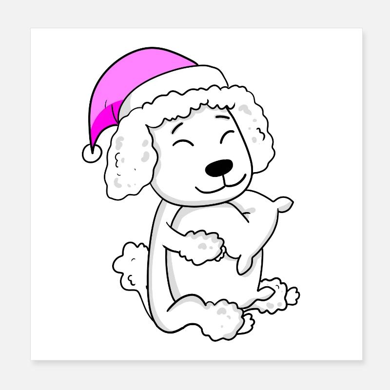 Chien Race Caniche Poster 20 x 20 cm