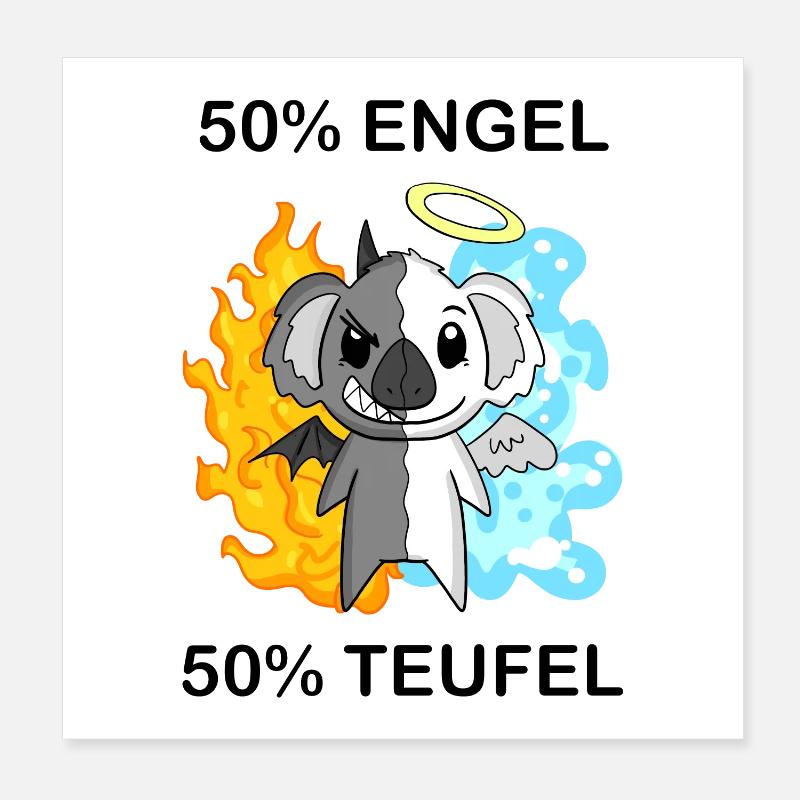 Koala - Engel und Teufel Poster 20x20 cm