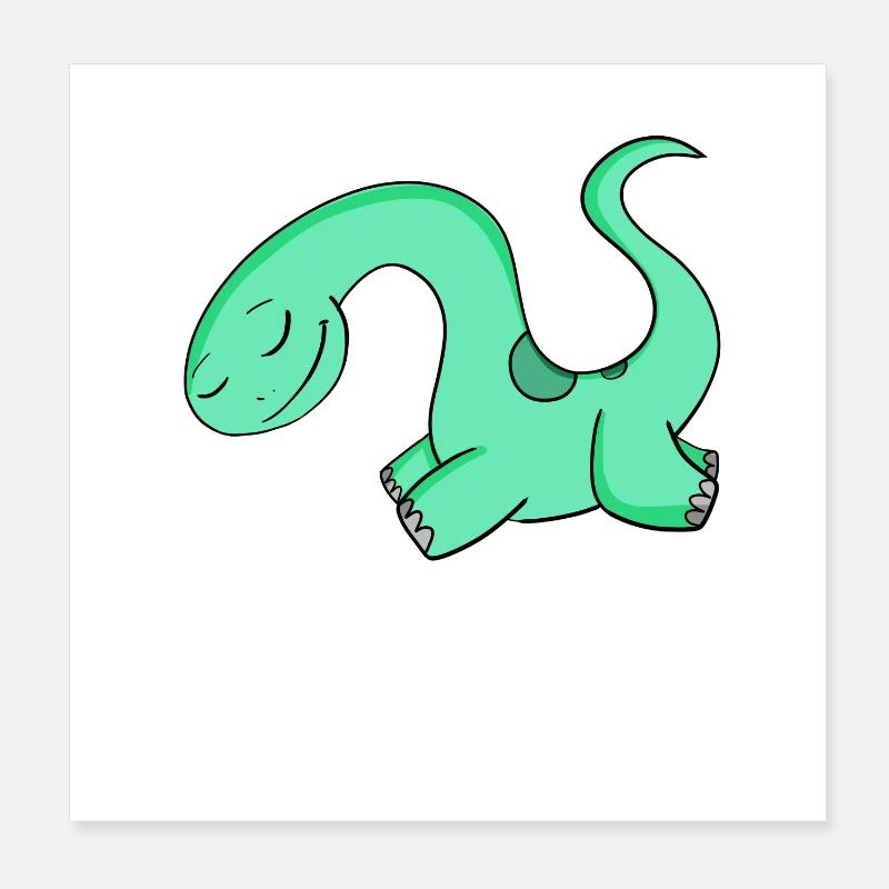 Dinosaur Motif Poster 8" x 8" (20x20 cm)