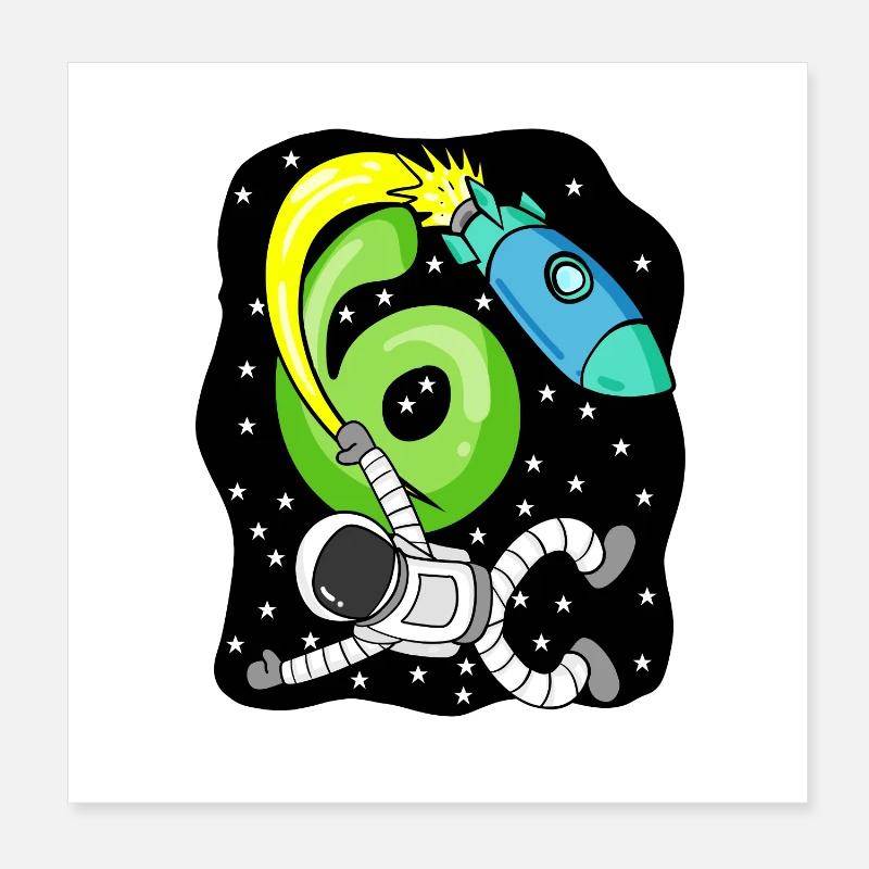 Garçon 6 ans cadeau fils astronaute Poster 20 x 20 cm