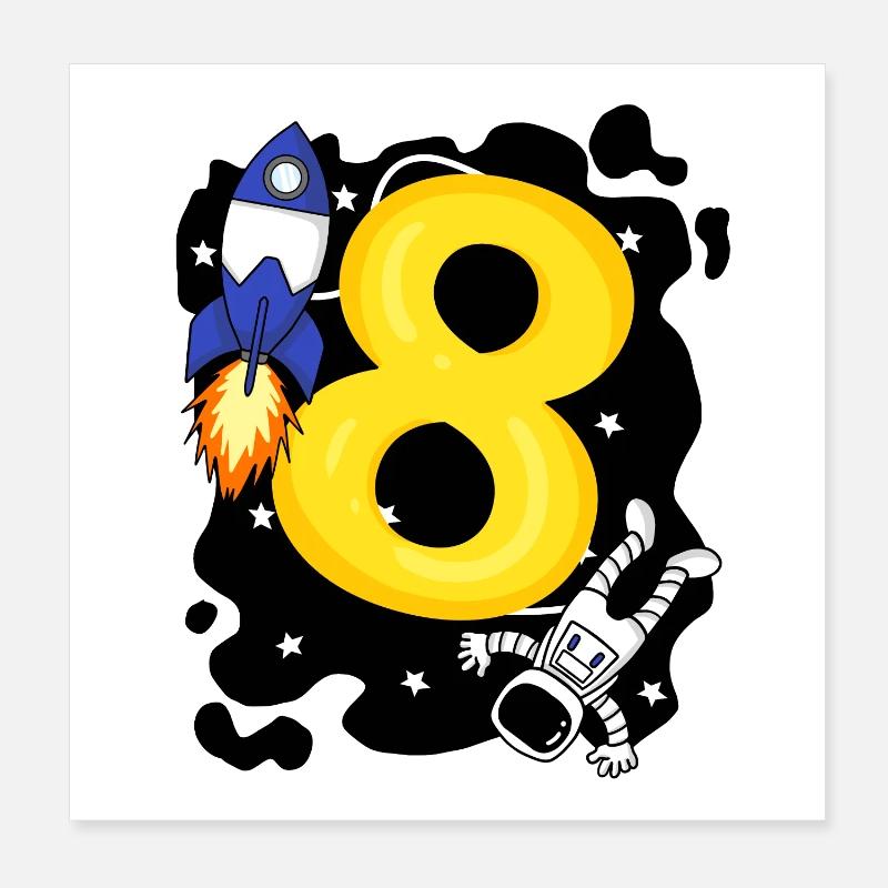 Boy 8 years old Poster 8" x 8" (20x20 cm)