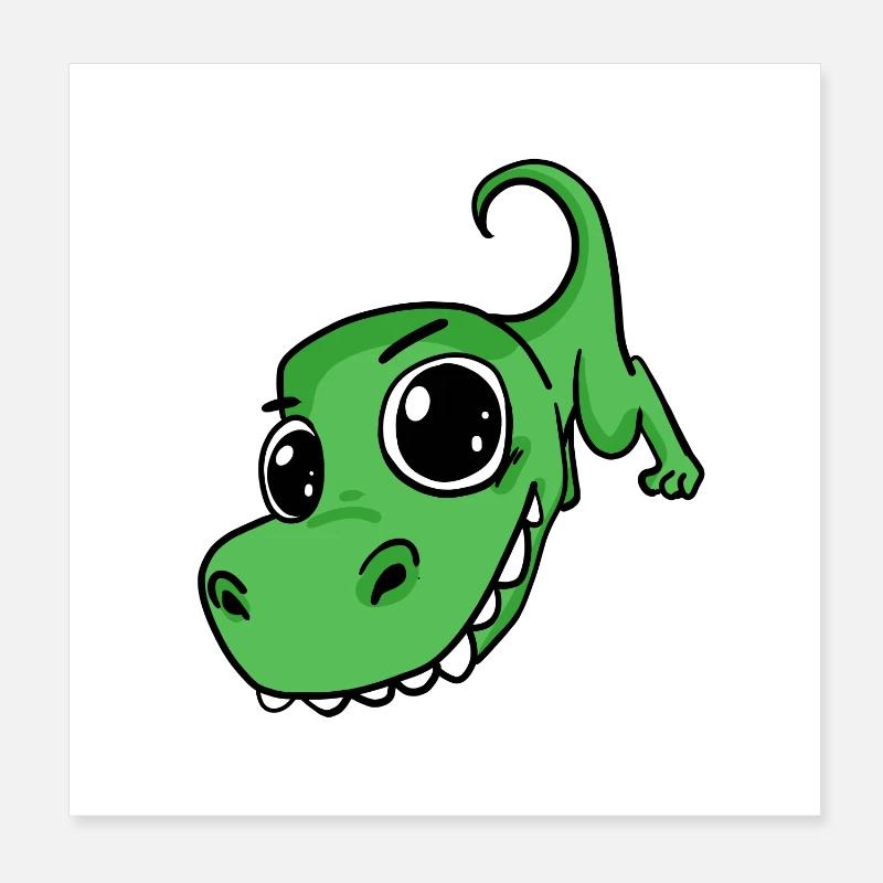 Dinosaur Big Face - Tête de dinosaure Poster 20 x 20 cm