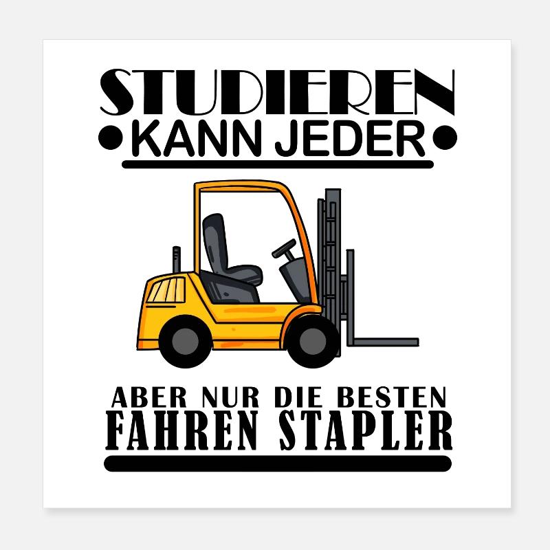 Staplerfahrer Gabelstapler Lager Logistik Poster 20x20 cm