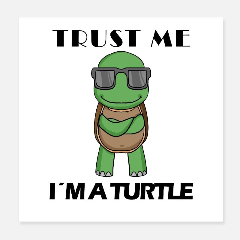 coole Schildkröte Poster 20x20 cm