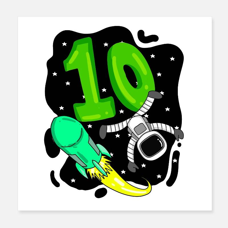 Junge 10 Jahre alt - 10. Geburtstag Geschenk Poster 20x20 cm