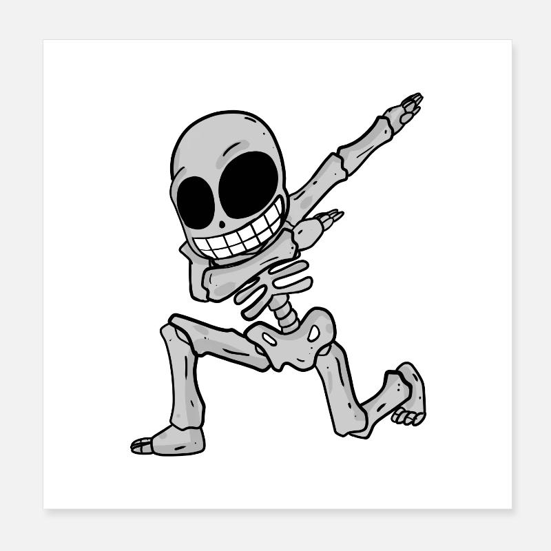 Dabbing de squelette Poster 20 x 20 cm