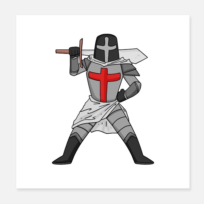 Templer Schwert Kreuz Poster 20x20 cm