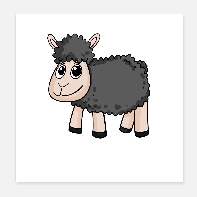 Schwarzes Schaf Poster 20x20 cm