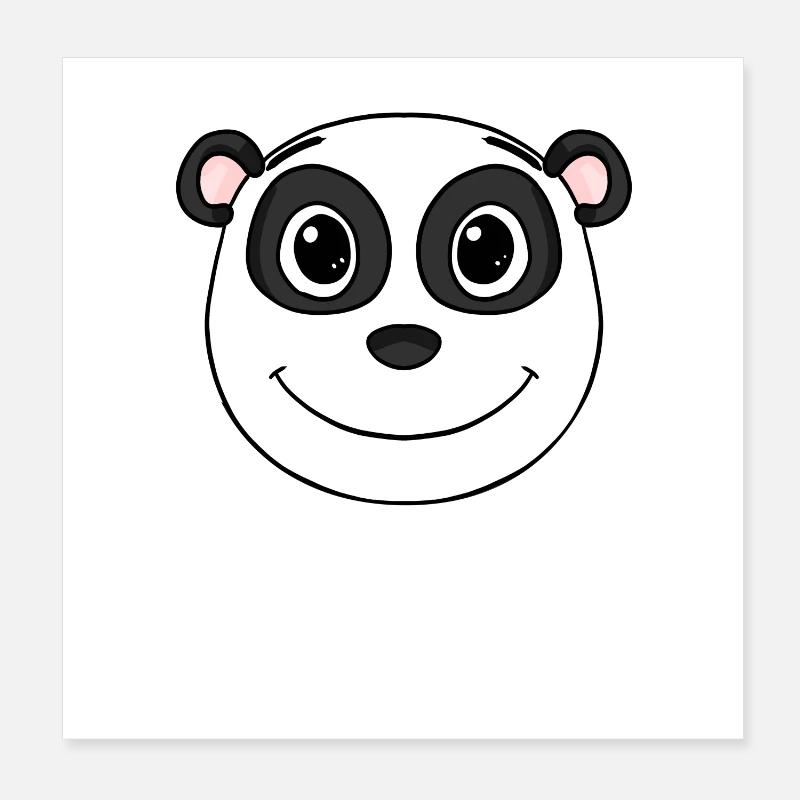 Panda Head Ours Mignon Poster 20 x 20 cm