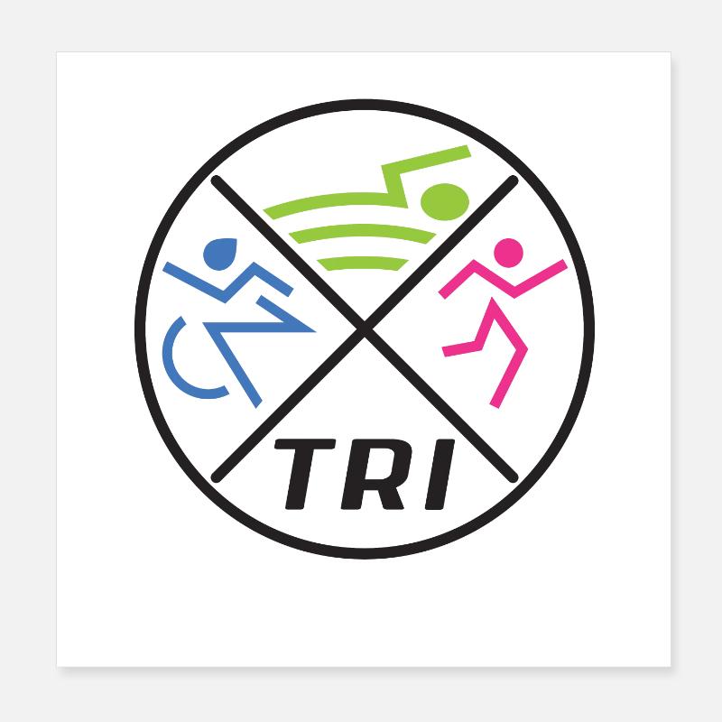 Women's Triathlon Poster 8" x 8" (20x20 cm)
